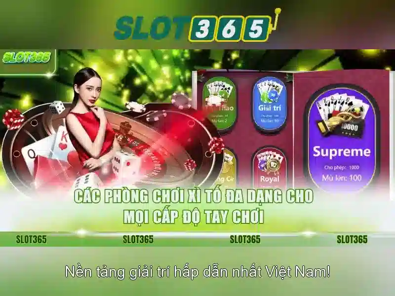 Trò chơi slot nổi bật\n\n<h3>Chơi an toàn và công bằng</h3>\n<p>Trang web được cấp phép và tuân thủ các tiêu chuẩn bảo mật cao, với mã hóa SSL và công cụ kiểm toán RNG để đảm bảo trò chơi công bằng và thanh toán an toàn.</p>\n\n<h2>Khuyến mãi và thanh toán</h2>\n<p>Slot365 thường xuyên có các chương trình thưởng chào mừng, vòng quay miễn phí, và rút tiền nhanh qua nhiều phương thức thanh toán được chấp nhận trên nền tảng.</p>\n\n<h2>Kết luận và lưu ý cho người chơi</h2>\n<p>Để có trải nghiệm tốt, người chơi nên kiểm tra nhà cái cấp phép, đọc điều khoản khuyến mãi và đặt giới hạn chi tiêu. Slot365 mong muốn mang lại trải nghiệm giải trí an toàn và đáng tin cậy.</p>
